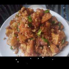A picture of Scrambled Eggs Potatoes. #HappyChildrensDay.