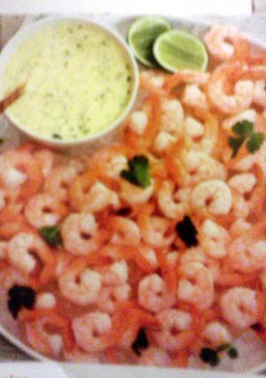 A picture of Prawns with mango chilly aioli.