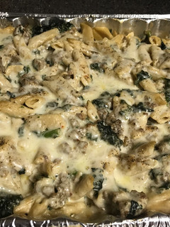 A picture of Sweet Sausage & Kale Pasta.