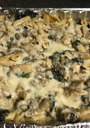 A picture of Sweet Sausage & Kale Pasta.