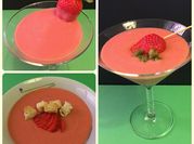 Una foto de ensalada gazpacho