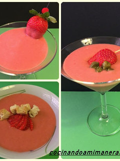 Una foto de Sopa fría o gazpacho de fresas
