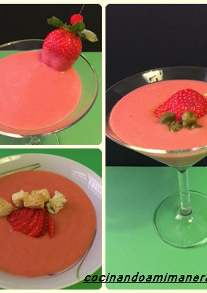 Una foto de Sopa fría o gazpacho de fresas