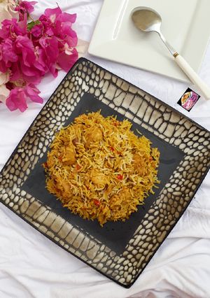 A picture of Chicken Biryani.