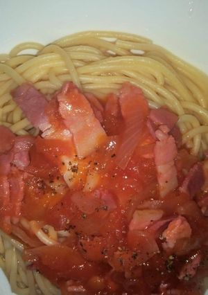 Hình của món Mỳ ý thịt xông khói 🥓🥓.