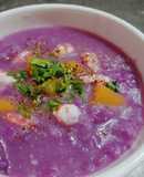 Canh khoai tím với tôm