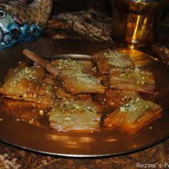 Newspaper shape baklava A picture of Newspaper shape baklava.
