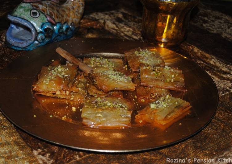 Recipe of Award-winning Newspaper shape baklava