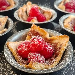 Raspberry Nutella Toast Cups A picture of Raspberry Nutella Toast Cups.