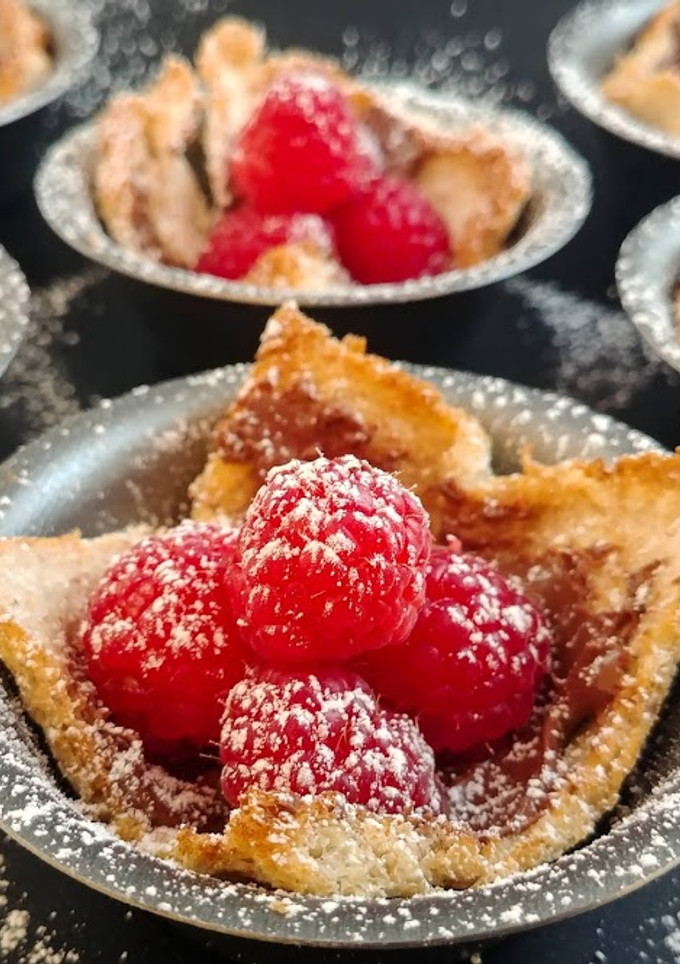 A picture of Raspberry Nutella Toast Cups.