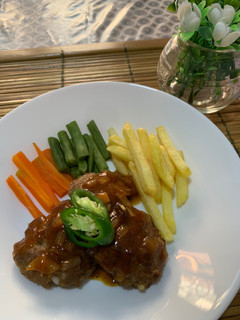 Foto resep Steak daging cincang saos bbq