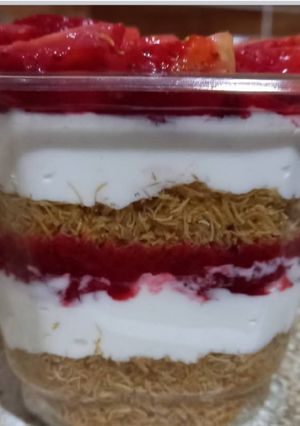 صورة لوصفة كاسات كنافة بالكريم شانتيه