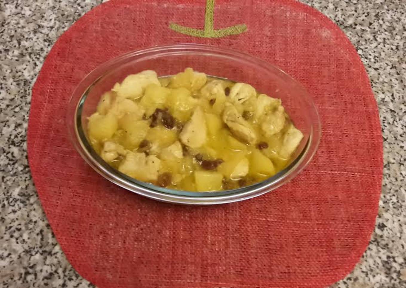 pollo con manzana