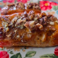 A picture of Honey glazed pecan salmon.