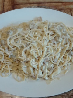 Una foto de Espaguetis a la carbonara