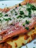 Tosta con jamón y parmesano a la trufa