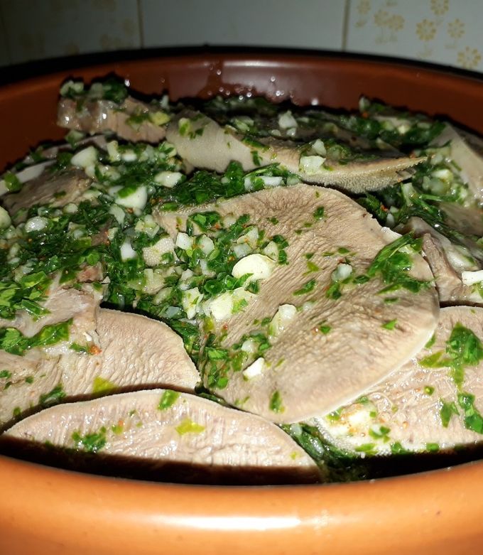Una foto de Lengua a la Vinagreta