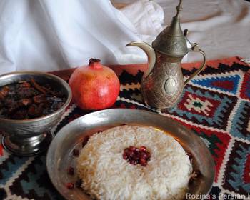 Update, Serving Recipe Khoreshte Fesenjan  Pomegranate stew with chicken and walnut Practical Delicious