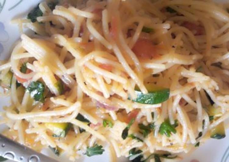 Recipe of Speedy Stir fried spaghetti with cheese