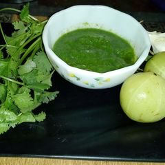 A picture of Amla green garlic chutney.