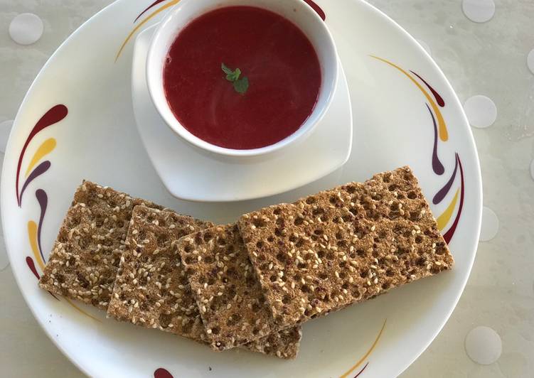 Beetroot and oats soup