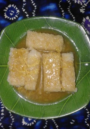 Foto resep Ketan Kukus Kuah Santan Durian Ala Dapur Galuh