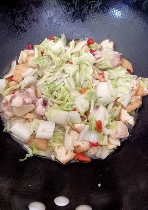 Foto resep 13th : Oseng Sawi Putih Tahu Ayam