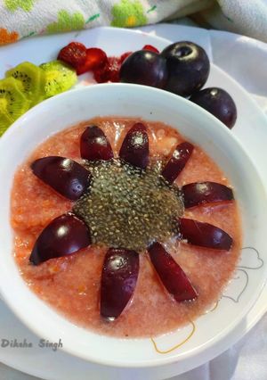 A picture of Plum chia smoothie.