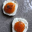 Canapé de calabaza y queso de cabra - trampantojo