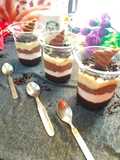 Four layered chocolate mousse