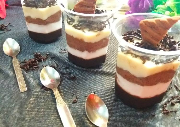 Recipe of Homemade Four layered chocolate mousse