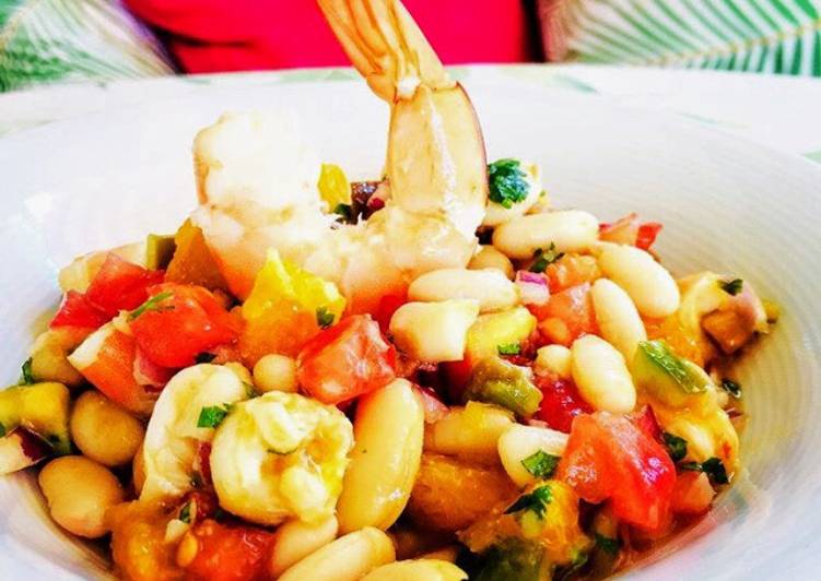 Ensalada de alubias con aires tropicales