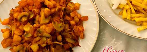 خوراک قارچ و سیب زمینی(شام فوری)