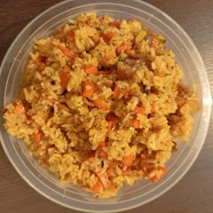 A picture of Veggie Rice with a Tikka Masala Twist.
