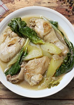 A picture of Chicken Tinola with a Twist.