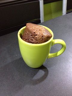 Una foto de Mug Cake de chocolate listo en 5 minutos!