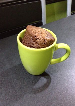 Una foto de Mug Cake de chocolate listo en 5 minutos!