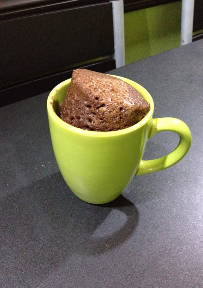 Una foto de Mug Cake de chocolate listo en 5 minutos!