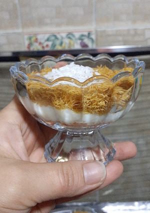 صورة لوصفة كاسات الكنافة بالمهلبيه 😋