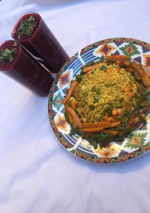 A picture of Chinese fried rice.