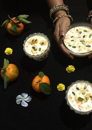 A picture of Orange Kheer/ Kheer Kamola.
