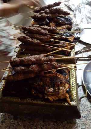 A picture of Grilled Kofta on Charcoal.