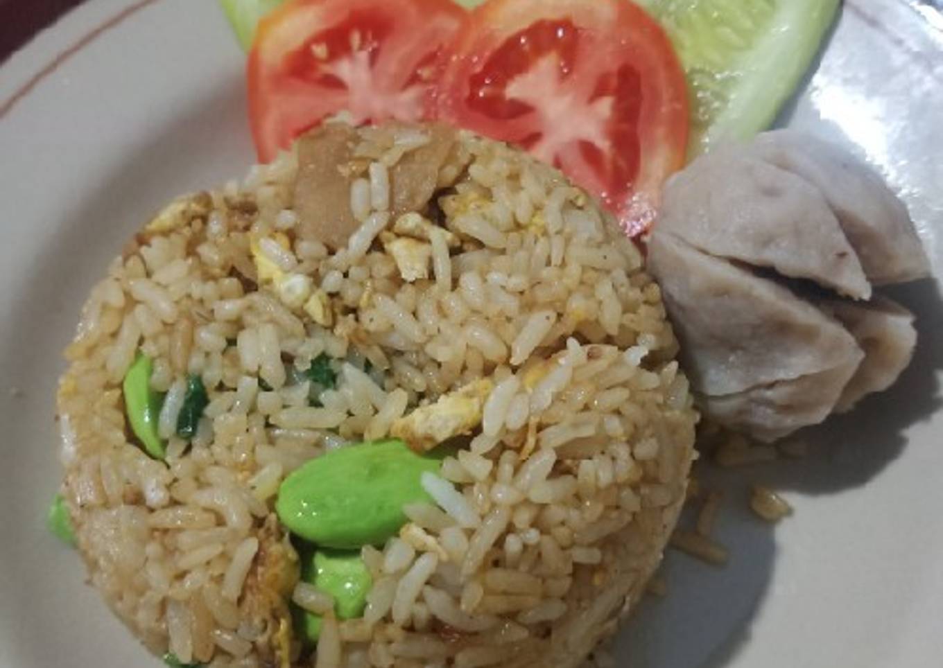 Nasi goreng pete bakso