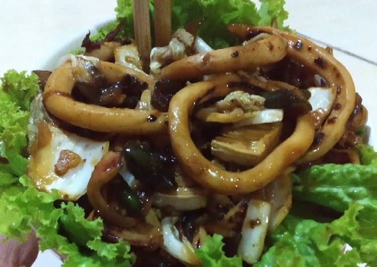 Rice Bowl Squid Teriyaki Sauce