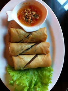 A picture of thai spring rolls.