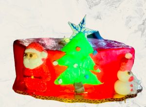 Una foto de Pastel de fondant con decoración de Navidad