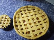 Una foto de relleno de tarta de manzana