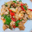 Thai hot basil stir fry chicken