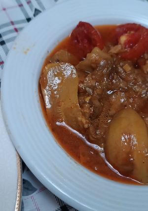 عکسی از دستور برنج و بادمجون