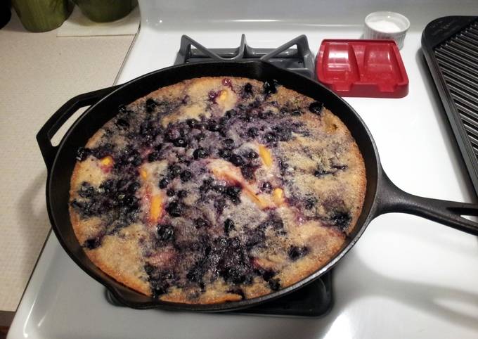 Steps to Prepare Perfect Blueberry &amp; Peach Cobbler (Cast Iron)